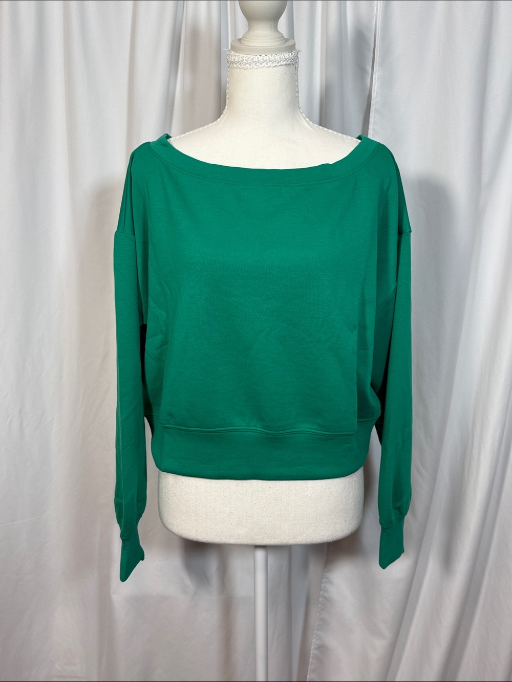 Zenana Emerald Green Boatneck Sweatshirt